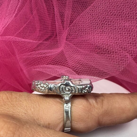 Hand Crafted Peter Rabbit Wedgewood Broken China Ring W/ Silver Spoon Bowl Band - Picture 3 of 12